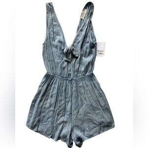 NWT Audrey 3+1 Blue Jumpsuit with Plunging V-Neckline